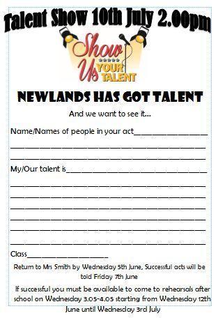 Talent show application form